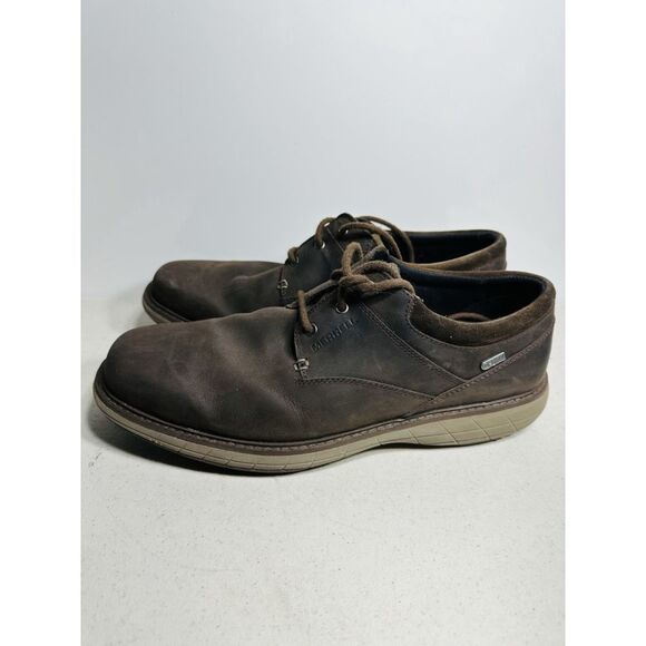 Men's Merrell World Vue Lace Black Slate Brown Oiled Leather J97065W Size 13W - Picture 4 of 8